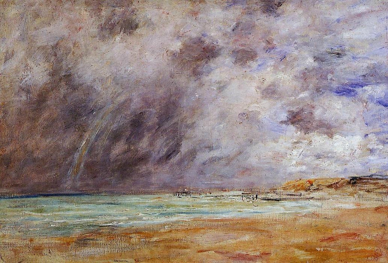 Eugène Boudin ciel orageux sur l'estuaire de la Seine
