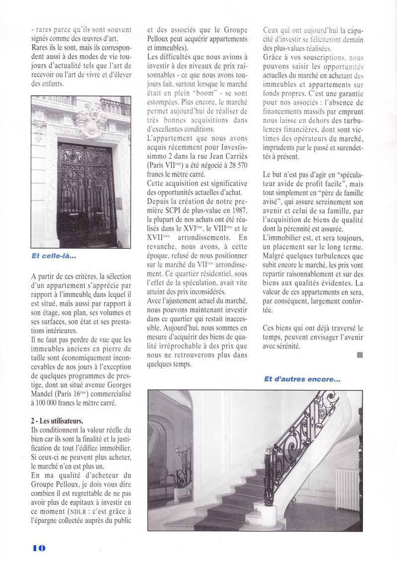 Article de Jean-Charles CONNIER Page 10 du Magazine des associés du GROUPE PELLOUX n° 6 de mai 1993