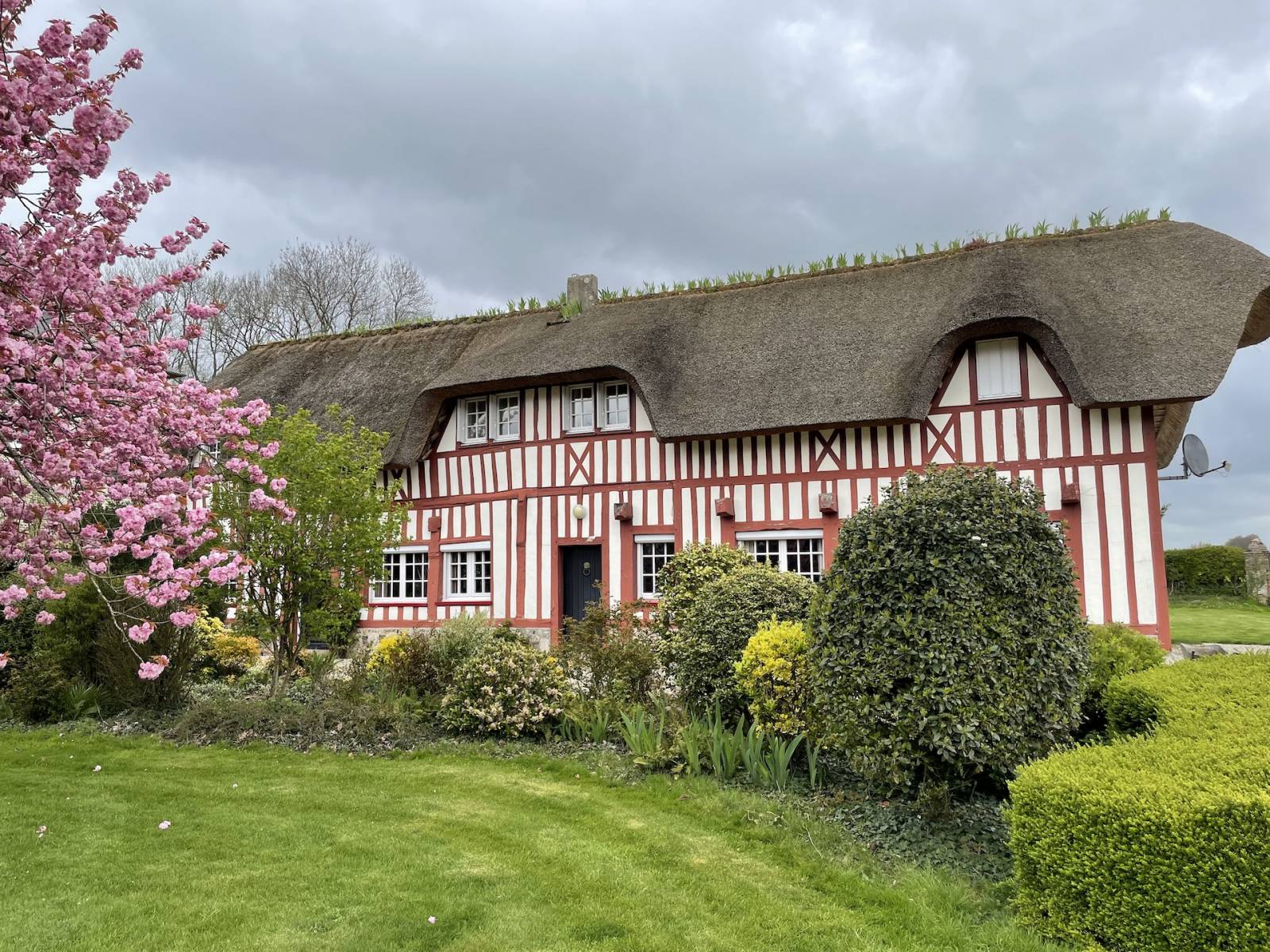 BELLE CHAUMIERE DANS ENVIRONNEMENT RESIDENTIEL AVEC UN HECTARE DE TERRAIN ET GRAND BATIMENT