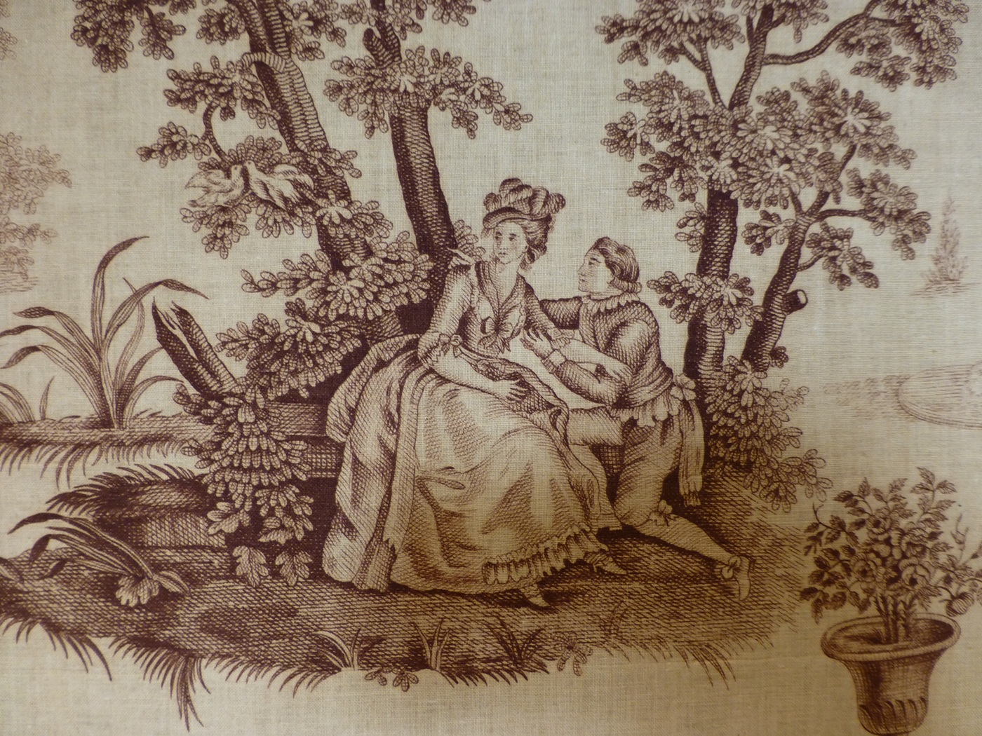 Toile de Jouy dans un chateau à vendre en Normandie