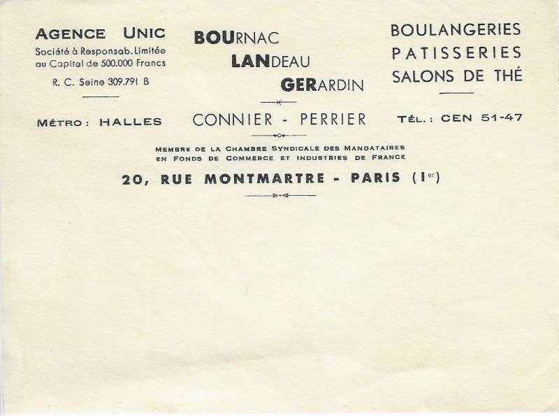 AGENCE UNIC CHARLES CONNIER 20, rue MONTMARTRE 75001 PARIS