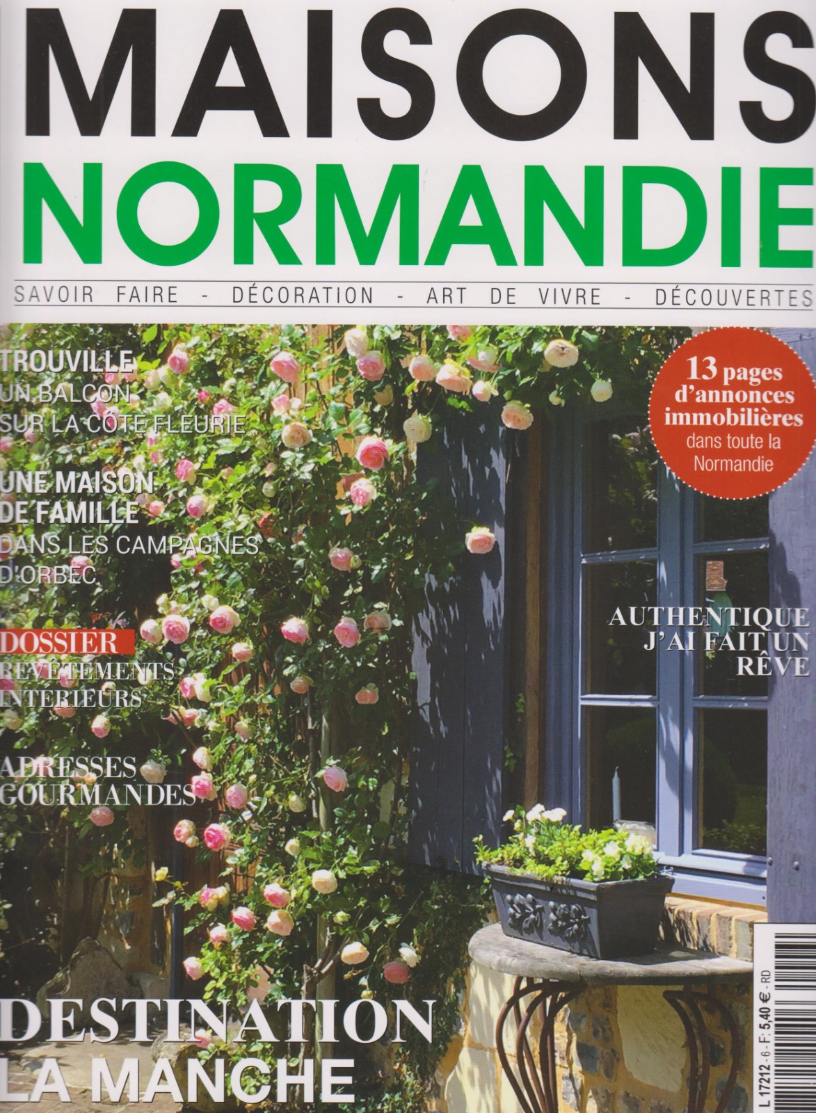 COUVERTURE MAGAZINE MAISONS NORMANDIE OCTOBRE 2016