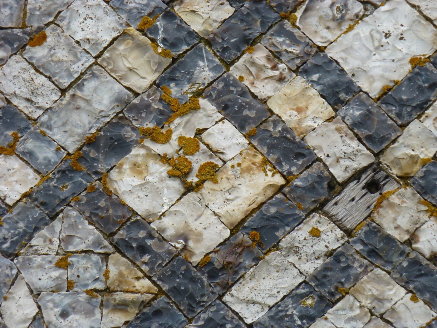Mosaïque de silex d'un maloir dans la région de Dieppe