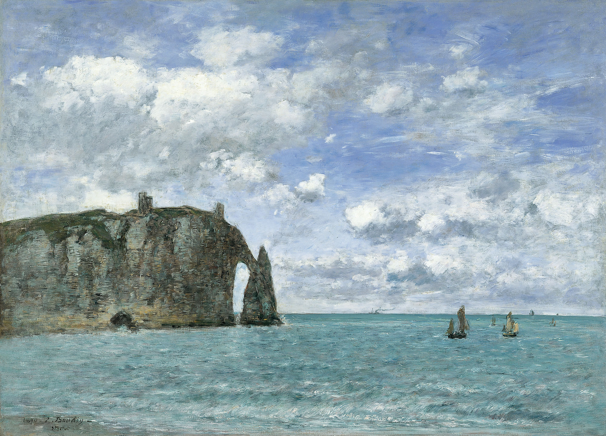 Eugène Boudin Falaise d'aval à Etretat en Normandie