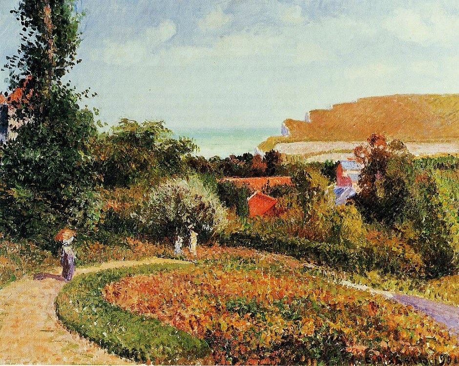 Le jardin de l'Hôtel Berneval par Camille PISSARRO