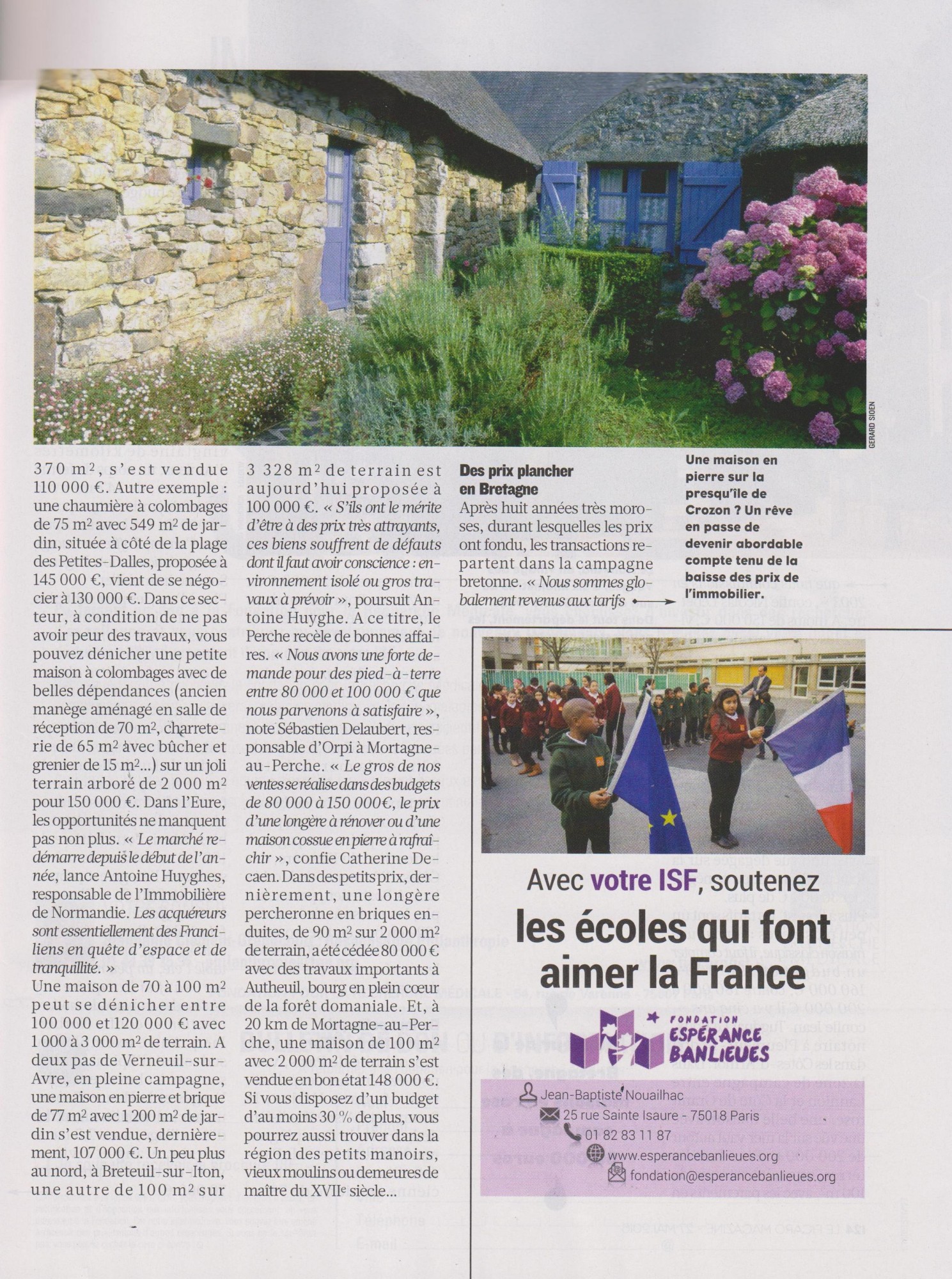 Figaro Magazine du 27 mai 2016 sur les résidences secondaires avec Jean-Charles CONNIER CANY IMMOBILIER Page 123